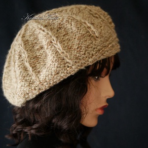 ANETT BARETT / marcipán - kézzel kötött bourette-selyem sapka - Meska.hu