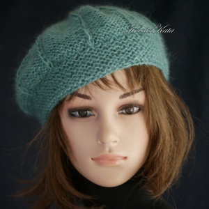 ALETTA / óceán - kézzel kötött  VIP merinó-kasmír + silk-mohair svájci sapka, barett - ruha & divat - sál, sapka, kendő - sapka - Meska.hu