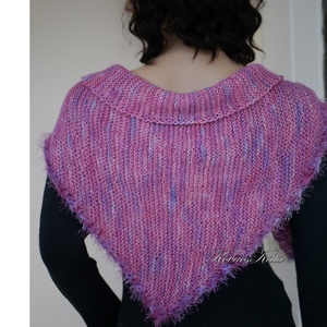  DELUXE SILK VÁLLKENDŐ - exkluzív kézzel kötött-festett selyem-jak- merinó kendő / málna KÉSZLETEN - ruha & divat - sál, sapka, kendő - vállkendő - Meska.hu