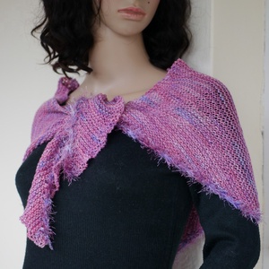  DELUXE SILK VÁLLKENDŐ - exkluzív kézzel kötött-festett selyem-jak- merinó kendő / málna - Meska.hu