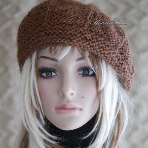ALETTA / gold oak - kézzel kötött ITO bourette + silk-mohair svájci sapka, barett - ruha & divat - sál, sapka, kendő - sapka - Meska.hu