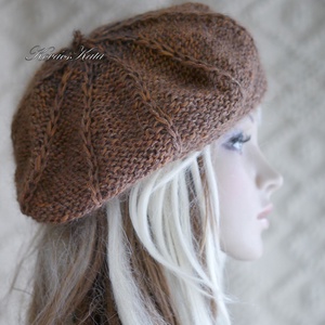 ALETTA / gold oak - kézzel kötött ITO bourette + silk-mohair svájci sapka, barett - ruha & divat - sál, sapka, kendő - sapka - Meska.hu