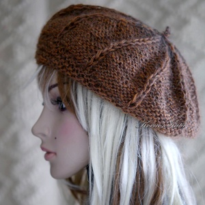 ALETTA / gold oak - kézzel kötött ITO bourette + silk-mohair svájci sapka, barett - Meska.hu