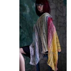 MOHAIR DREAM CSIPKEKENDŐ - kézzel kötött színátmenetes vállkendő, sálkendő - ruha & divat - sál, sapka, kendő - vállkendő - Meska.hu