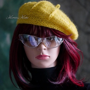 ALETTA / kikerics - exkluzív kézzel kötött deluxe silk + babysuri alpaka svájci sapka, barett - Meska.hu