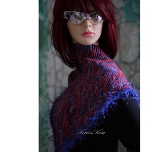  DELUXE SILK VÁLLKENDŐ - exkluzív kézzel kötött-festett selyem-jak- merinó kendő / hexe - ruha & divat - sál, sapka, kendő - vállkendő - Meska.hu