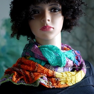  DELUXE SILK MAXI-SÁL - exkluzív kézzel kötött-festett selyem-jak- merinó hosszú sál  - ruha & divat - sál, sapka, kendő - sál - Meska.hu