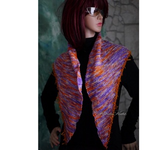  DELUXE SILK VÁLLKENDŐ - exkluzív kézzel kötött-festett selyem-jak- merinó kendő / marokkó - Meska.hu