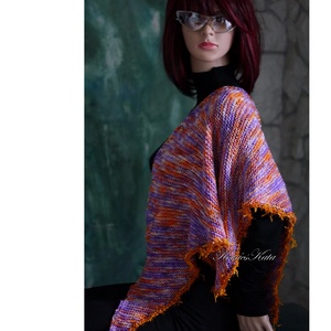  DELUXE SILK VÁLLKENDŐ - exkluzív kézzel kötött-festett selyem-jak- merinó kendő / marokkó - ruha & divat - sál, sapka, kendő - vállkendő - Meska.hu