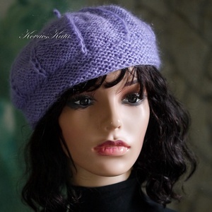 ALETTA / orgona - kézzel kötött  VIP merinó-kasmír + silk-mohair svájci sapka, barett - ruha & divat - sál, sapka, kendő - sapka - Meska.hu