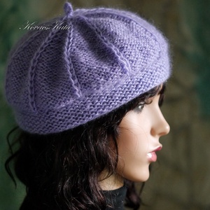 ALETTA / orgona - kézzel kötött  VIP merinó-kasmír + silk-mohair svájci sapka, barett - ruha & divat - sál, sapka, kendő - sapka - Meska.hu