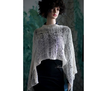 BABYALPACA SILK SÁLKENDŐ - exkluzív kézzel kötött vállkendő - ruha & divat - sál, sapka, kendő - vállkendő - Meska.hu