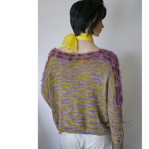 DONA / deluxe - exkluzív kézzel kötött-festett merinó-selyem-jak design pulóver KÉSZLETEN - ruha & divat - női ruha - pulóver - Meska.hu