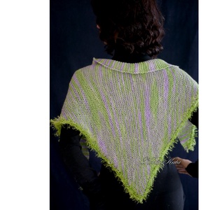  DELUXE SILK VÁLLKENDŐ - exkluzív kézzel kötött-festett selyem-jak- merinó kendő / ligetszépe KÉSZLETEN - ruha & divat - sál, sapka, kendő - vállkendő - Meska.hu