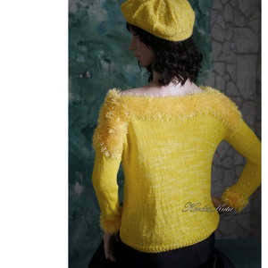 DONA / deluxe - exkluzív kézzel kötött-festett merinó-selyem-jak design pulóver KÉSZLETEN - ruha & divat - női ruha - pulóver - Meska.hu