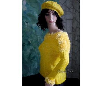 DONA / deluxe - exkluzív kézzel kötött-festett merinó-selyem-jak design pulóver KÉSZLETEN - ruha & divat - női ruha - pulóver - Meska.hu