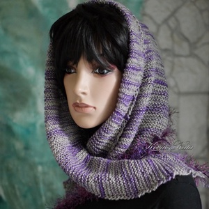  DELUXE SILK VÁLLKENDŐ - exkluzív kézzel kötött-festett selyem-jak- merinó kendő / lilás KÉSZLETEN - Meska.hu