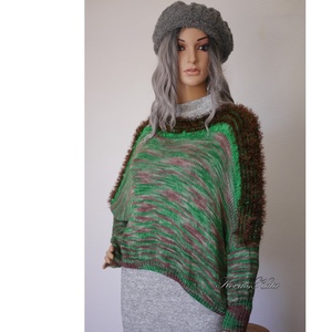 DONA / deluxe - exkluzív kézzel kötött-festett merinó-selyem-jak design pulóver KÉSZLETEN - ruha & divat - női ruha - pulóver - Meska.hu