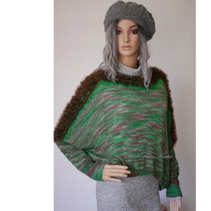 DONA / deluxe - exkluzív kézzel kötött-festett merinó-selyem-jak design pulóver KÉSZLETEN - ruha & divat - női ruha - pulóver - Meska.hu