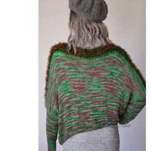 DONA / deluxe - exkluzív kézzel kötött-festett merinó-selyem-jak design pulóver KÉSZLETEN - ruha & divat - női ruha - pulóver - Meska.hu