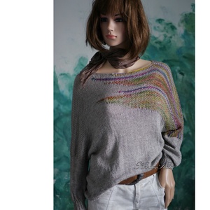 DONA / deluxe - exkluzív kézzel kötött-festett merinó-selyem-jak design pulóver Tibet KÉSZLETEN - ruha & divat - női ruha - pulóver - Meska.hu