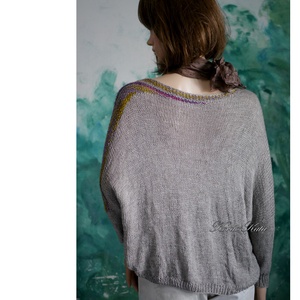 DONA / deluxe - exkluzív kézzel kötött-festett merinó-selyem-jak design pulóver Tibet KÉSZLETEN - ruha & divat - női ruha - pulóver - Meska.hu