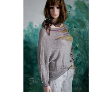 DONA / deluxe - exkluzív kézzel kötött-festett merinó-selyem-jak design pulóver Tibet KÉSZLETEN - ruha & divat - női ruha - pulóver - Meska.hu