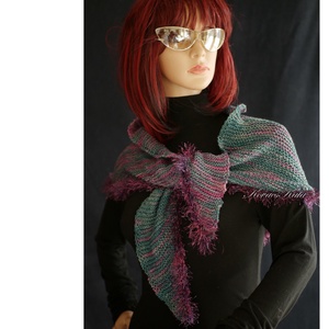  DELUXE SILK VÁLLKENDŐ - exkluzív kézzel kötött-festett selyem-jak- merinó kendő / Tunisz KÉSZLETEN - ruha & divat - sál, sapka, kendő - vállkendő - Meska.hu