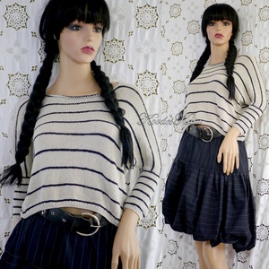 BOSZI-KESZTYŰ / mistery - exkluzív kézzel kötött kesztyűszár, kézmelegítő / bézs+kék KÉSZLETEN - ruha & divat - sál, sapka, kendő - kesztyű - Meska.hu