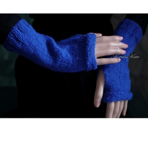 PILLE KESZTYŰ / angora - exkluzív kézzel kötött kesztyűszár, kézmelegítő /  royal KÉSZLETEN - ruha & divat - sál, sapka, kendő - kesztyű - Meska.hu