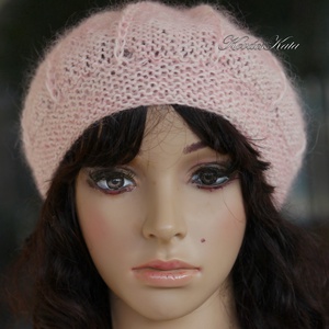 ALETTA / babyrose - kézzel kötött-festett finomgyapjú svájci sapka, barett KÉSZLETEN - ruha & divat - sál, sapka, kendő - sapka - Meska.hu