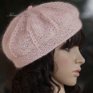 ALETTA / babyrose - kézzel kötött-festett finomgyapjú svájci sapka, barett KÉSZLETEN - Meska.hu
