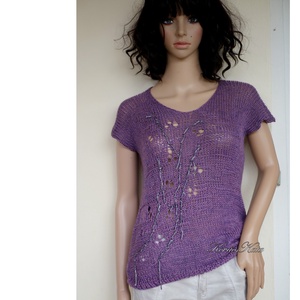 BARKA BabyAlpaca Silk - kézzel kötött exkluzív artsy-design pulóver / hanga KÉSZLETEN - Meska.hu