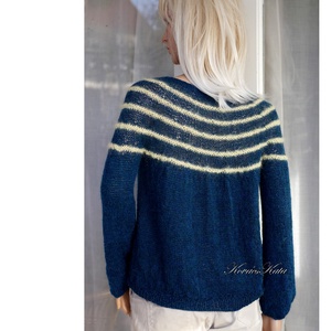PANKA / alpaca - exkluzív 100% alpaka kézzel kötött pulóver / petrolkék KÉSZLETEN - ruha & divat - női ruha - pulóver - Meska.hu