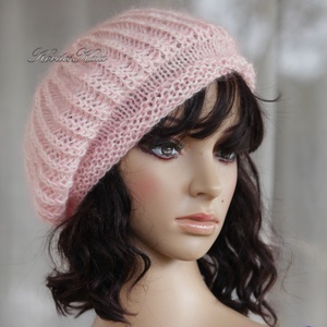 BORBÁLA / babyrose - kézzel kötött-festett barett sapka  - Meska.hu
