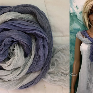 TWEENS / füstös - batikolt géz sál kettős - ruha & divat - sál, sapka, kendő - sál - Meska.hu