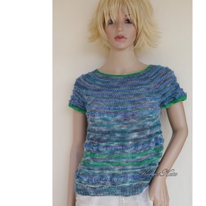 KLEO / Regina - egyedi festésű kézzel kötött finomgyapjú pulóver / vihar - ruha & divat - női ruha - pulóver - Meska.hu