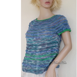 KLEO / Regina - egyedi festésű kézzel kötött finomgyapjú pulóver / vihar - Meska.hu