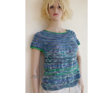 KLEO / Regina - egyedi festésű kézzel kötött finomgyapjú pulóver / vihar - ruha & divat - női ruha - pulóver - Meska.hu