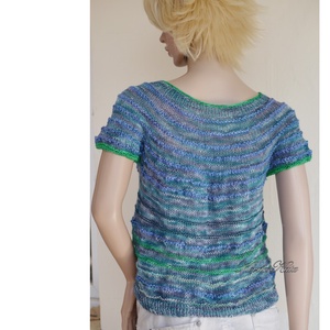 KLEO / Regina - egyedi festésű kézzel kötött finomgyapjú pulóver / vihar - ruha & divat - női ruha - pulóver - Meska.hu