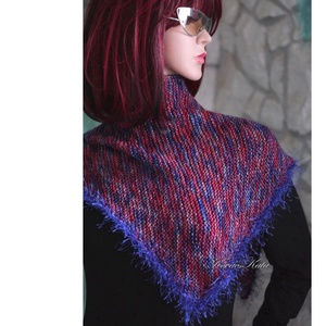  DELUXE SILK VÁLLKENDŐ - exkluzív kézzel kötött-festett selyem-jak- merinó kendő / hexe , Ruha & Divat, Sál, Sapka, Kendő, Vállkendő, Kötés, Festett tárgyak, MESKA