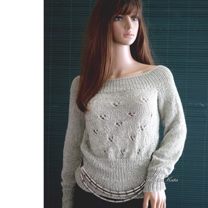 PATSY / BabyAlpaca Silk - kézzel kötött exkluzív design pulóver / pisztácia , Ruha & Divat, Női ruha, Pulóver, Kötés, MESKA