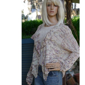 TUSSAH KARDI / bloom - 100% vadselyem egyedi festésű kézzel kötött  flowing kardigán, pulóver  - Meska.hu