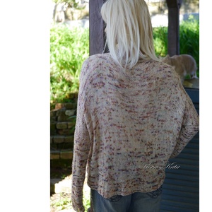 TUSSAH KARDI / bloom - 100% vadselyem egyedi festésű kézzel kötött  flowing kardigán, pulóver  - ruha & divat - női ruha - pulóver - Meska.hu