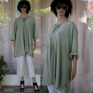 ABIGÉL - lagenlook design tunika / pisztácia - ruha & divat - női ruha - tunika - Meska.hu