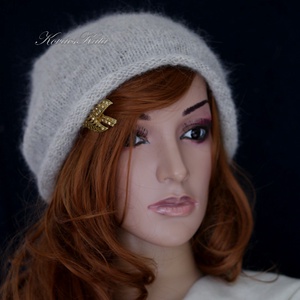 NANNA - trendi kézzel kötött beanie, alpaca-silk sapka / homok - ruha & divat - sál, sapka, kendő - sapka - Meska.hu