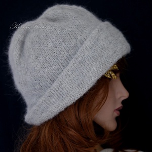 NANNA - trendi kézzel kötött beanie, alpaca-silk sapka / homok - ruha & divat - sál, sapka, kendő - sapka - Meska.hu