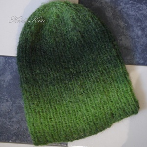 SOFFIO BEANIE  - trendi mohair ombre kézzel kötött sapka/ zöld - ruha & divat - sál, sapka, kendő - sapka - Meska.hu