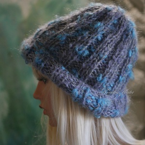 KIRA BEANIE  - trendi kid-mohair kézzel kötött sapka/ noppos - ruha & divat - sál, sapka, kendő - sapka - Meska.hu