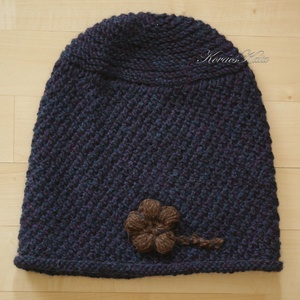 LIBERTY / beanie  - kézzel kötött exkluzív alpaka sapka / szilvakék-lila - ruha & divat - sál, sapka, kendő - sapka - Meska.hu